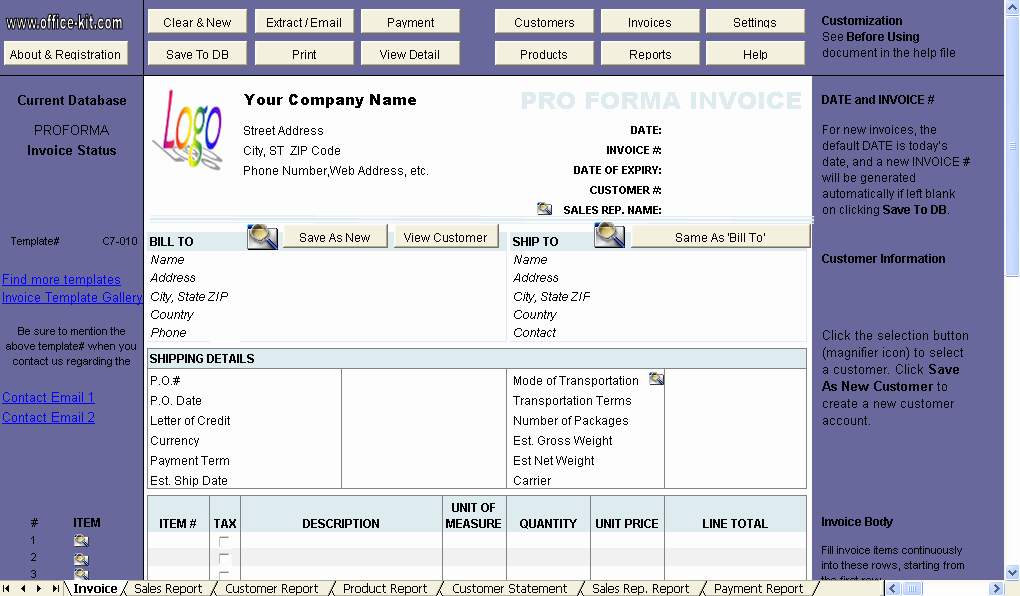 Free Proforma Invoice Template Luxury Free Proforma Invoice Template Uniform Invoice software