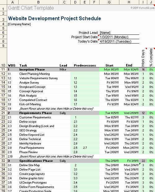 Free Project Schedule Template Fresh Download Gantt Chart Excel Project Plan Template