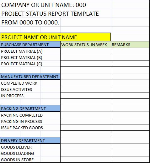 Free Project Status Report Template Luxury Project Status Report Template – Free Report Templates