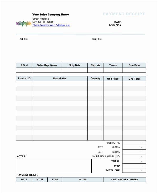 Free Receipt Template Pdf Awesome 10 Blank Receipt Templates – Examples In Word Pdf