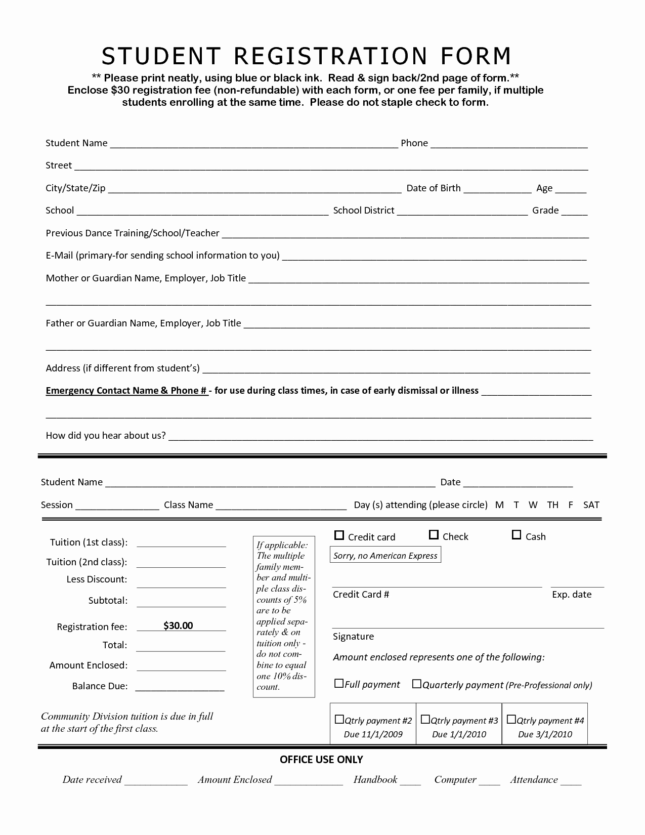 Free Registration form Template Beautiful Student Application form Template Portablegasgrillweber