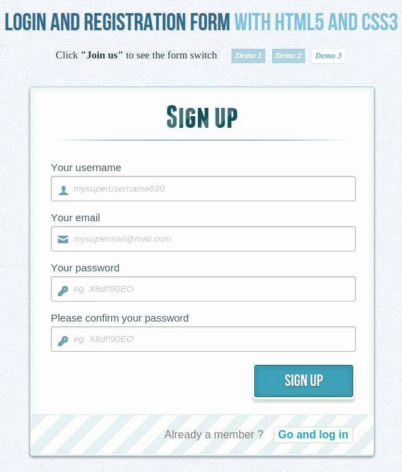 Free Registration forms Template Beautiful 20 HTML5 Signup &amp; Registration forms HTML Css