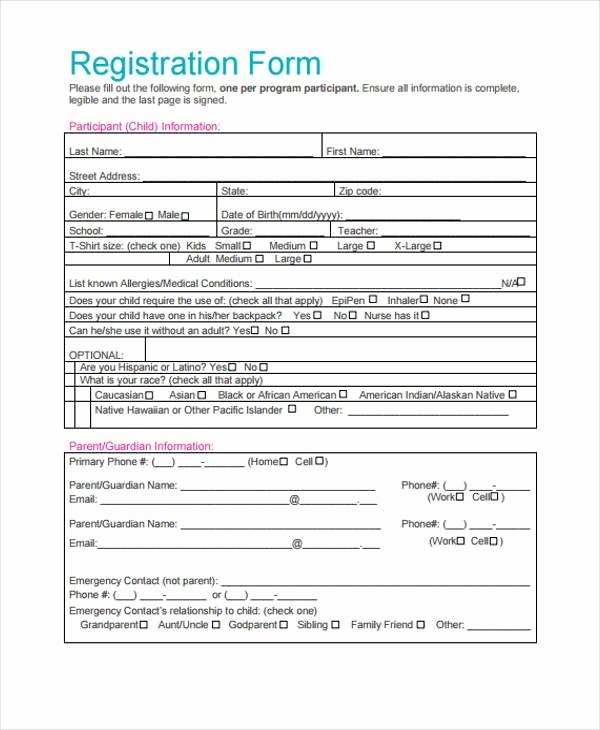 Free Registration forms Template New 32 Sample Free Registration forms