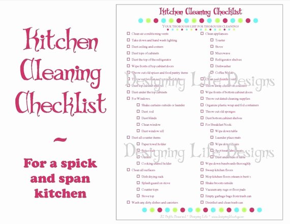 Free Restaurant Cleaning Checklist Template Awesome Kitchen Cleaning Checklist Pdf Printable Home Management