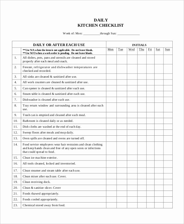 Free Restaurant Cleaning Checklist Template Lovely Daily Cleaning Schedule Template for Restaurant Knotty