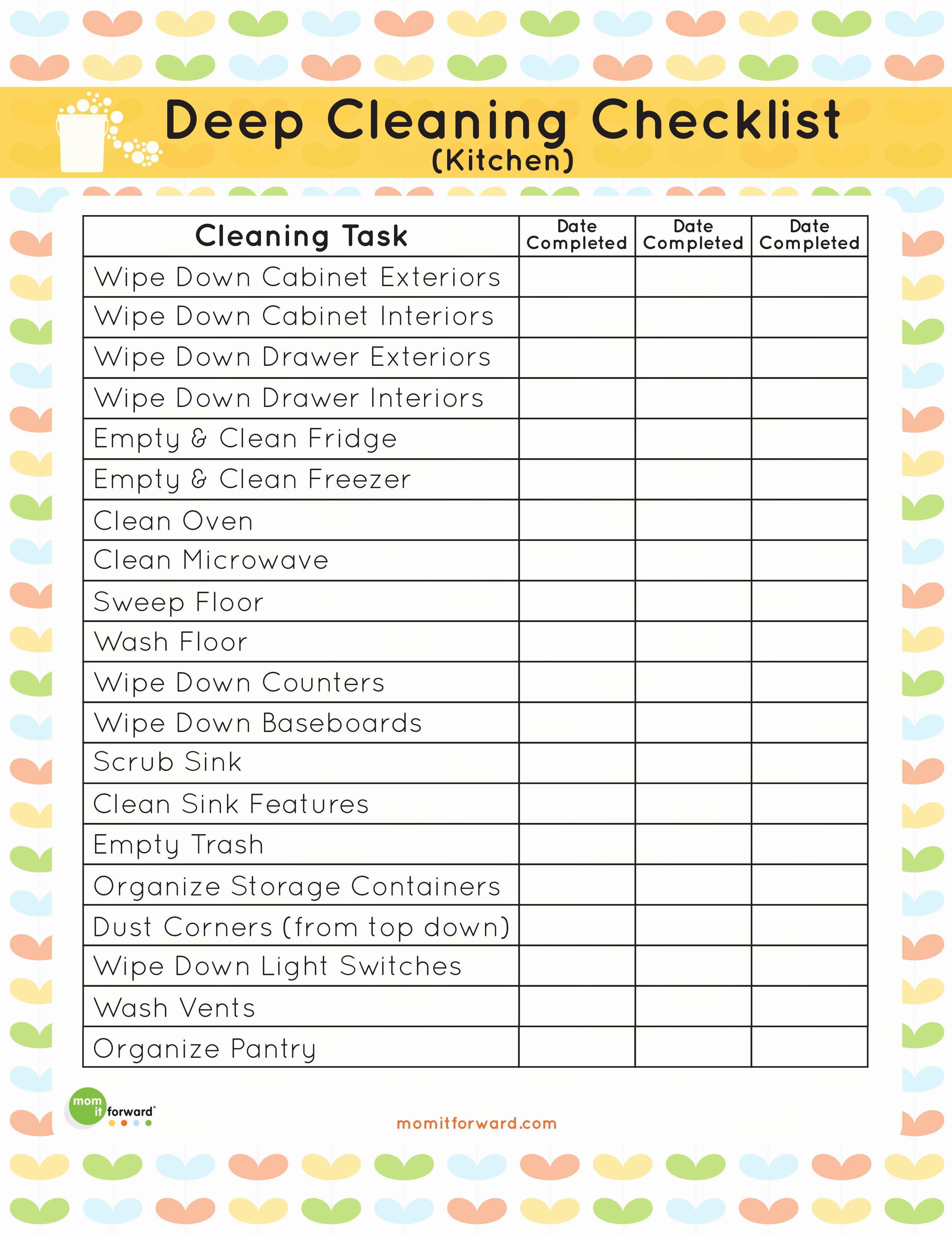 Free Restaurant Cleaning Checklist Template Luxury Printable Kitchen Cleaning Checklist Mom It forwardmom
