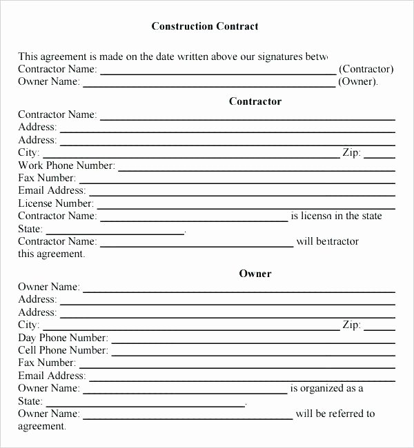 Free Roofing Contract Template Inspirational Simple Construction Contract form – Emailers