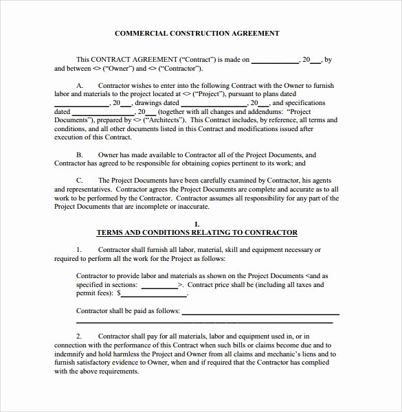 Free Roofing Contract Template New 9 Construction Contract Templates – Pdf Word Pages