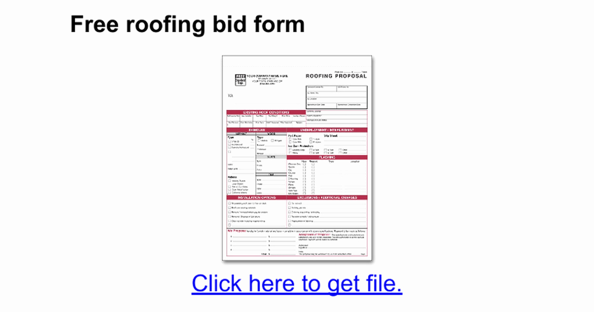 Free Roofing Estimate Template Inspirational Free Roofing Bid form Google Docs
