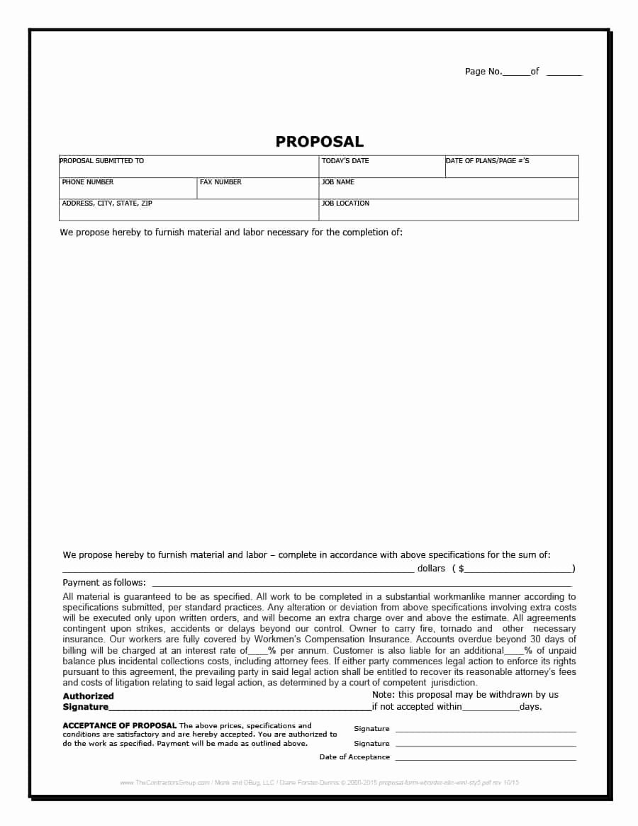 Free Roofing Proposal Template Lovely 31 Construction Proposal Template &amp; Construction Bid forms
