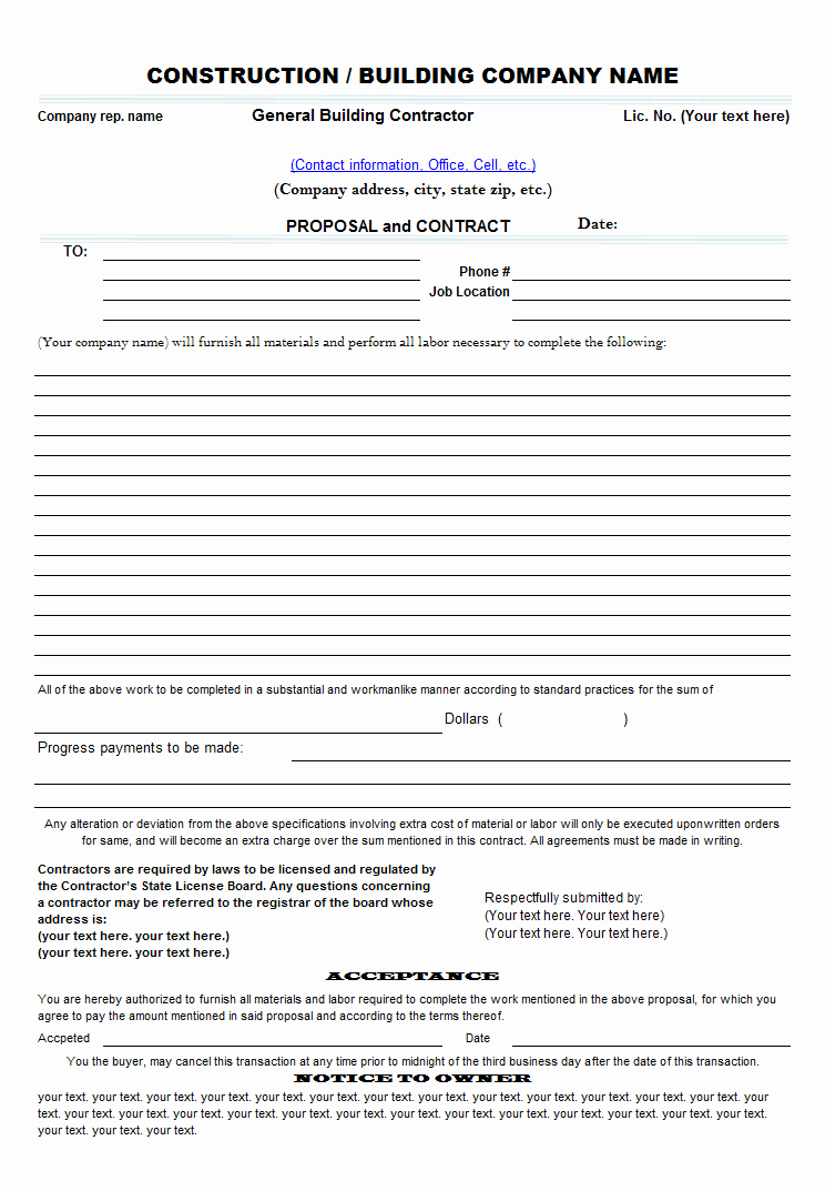 Free Roofing Proposal Template New Pinterest