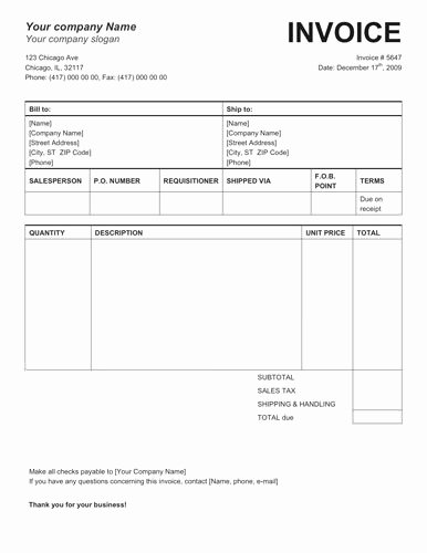 Free Sales Invoice Template Beautiful 6 Sales Invoice Templates Excel Pdf formats