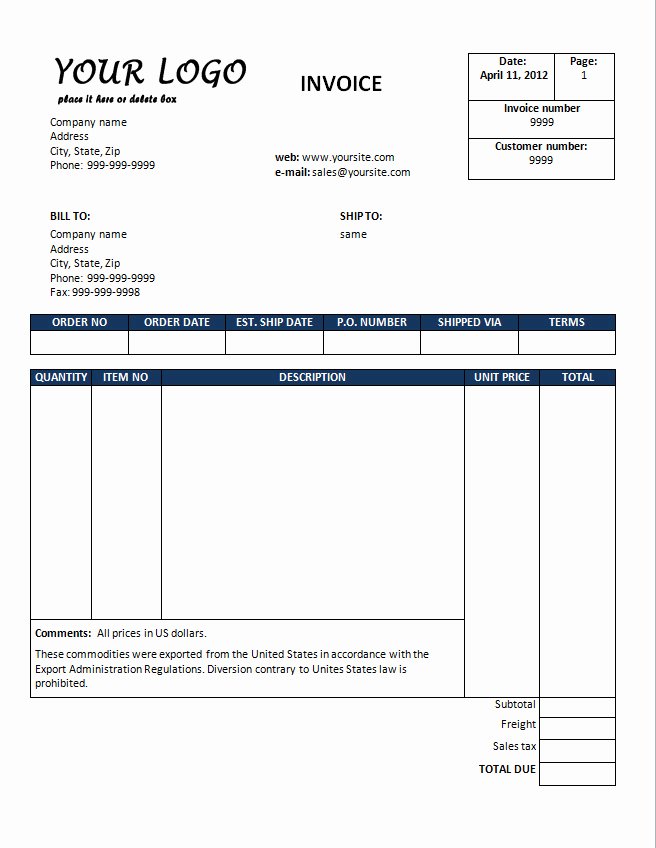 Free Sales Invoice Template Inspirational Sales Invoice Template
