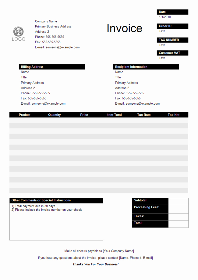 Free Sales Invoice Template New Sales Invoice