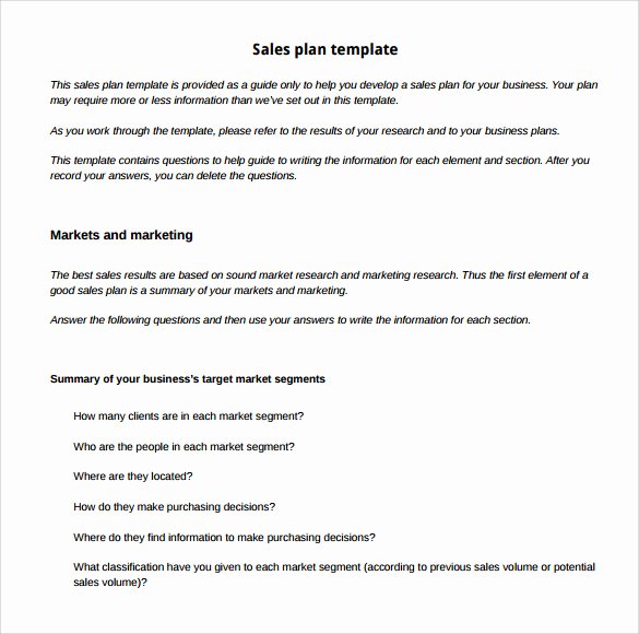 Free Sales Plan Template Inspirational Sample Sales Plan Template 17 Free Documents In Pdf