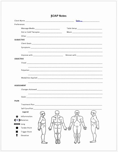 Free soap Note Template Lovely Free Massage forms Of All Kinds
