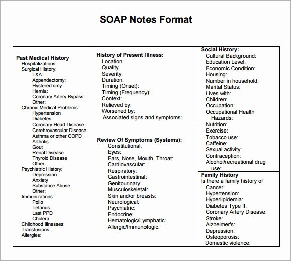 Free soap Note Template Lovely soap Note Template 10 Download Free Documents In Pdf Word