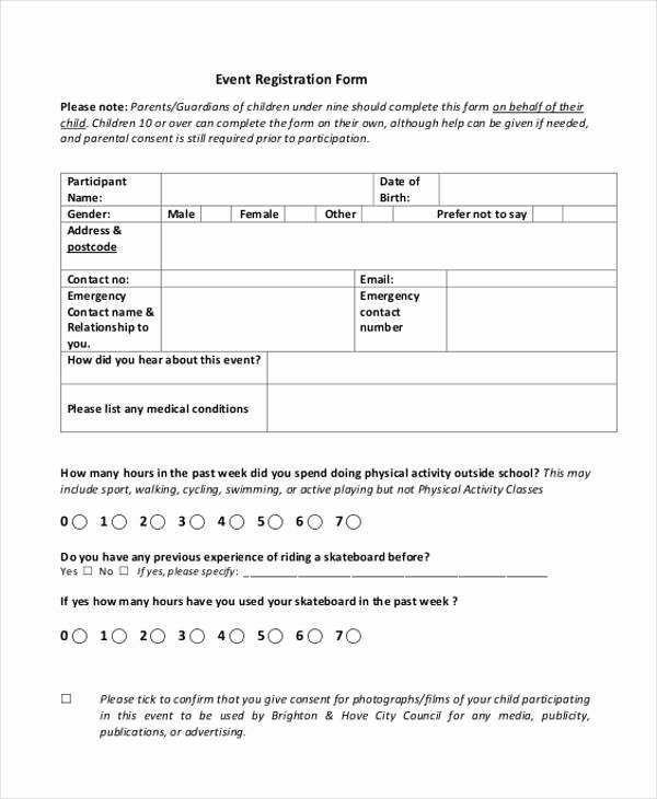 Free Sports Registration form Template Awesome Registration form Templates