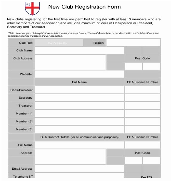 Free Sports Registration form Template Inspirational Sports Registration forms Template Free Download