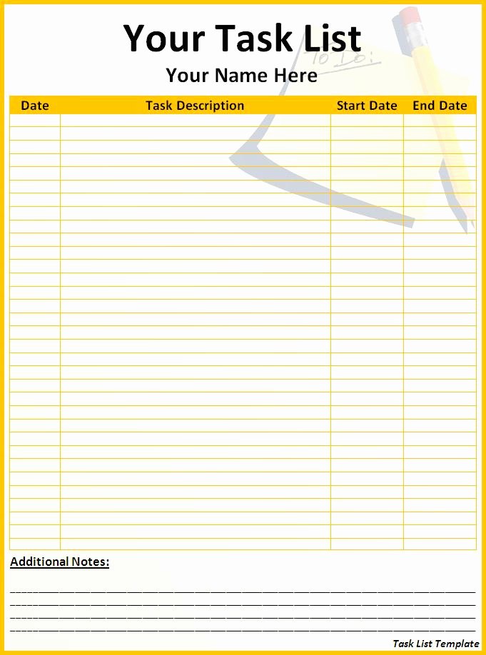 Free Task List Template Beautiful Task List Template Word Excel formats