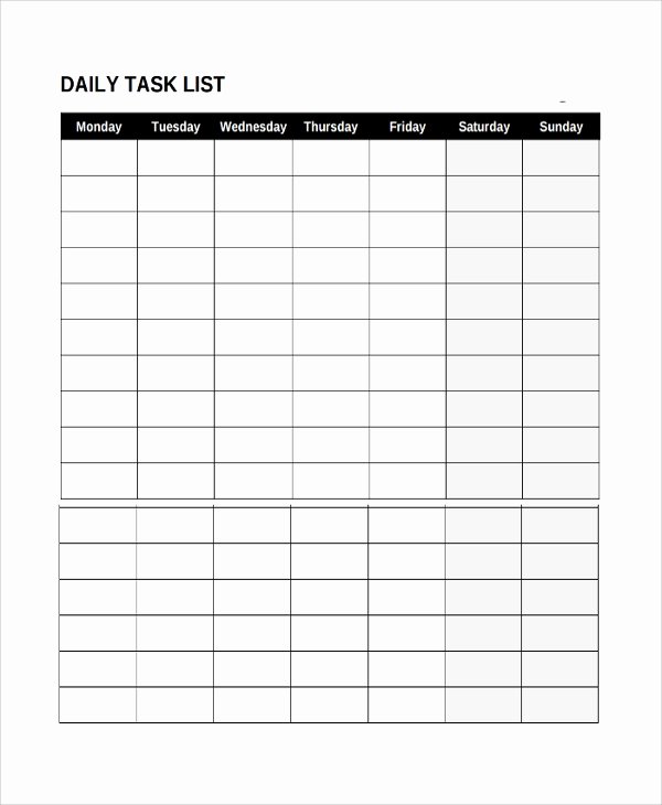 Free Task List Template Unique 8 Daily Task Templates
