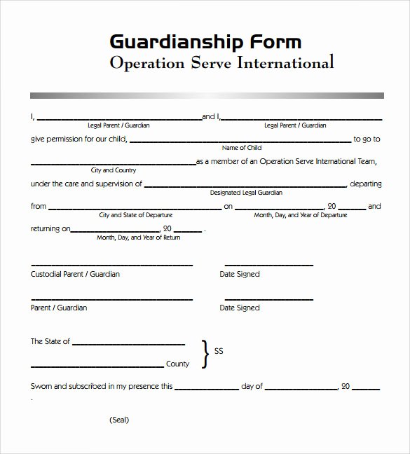 legal guardianship form