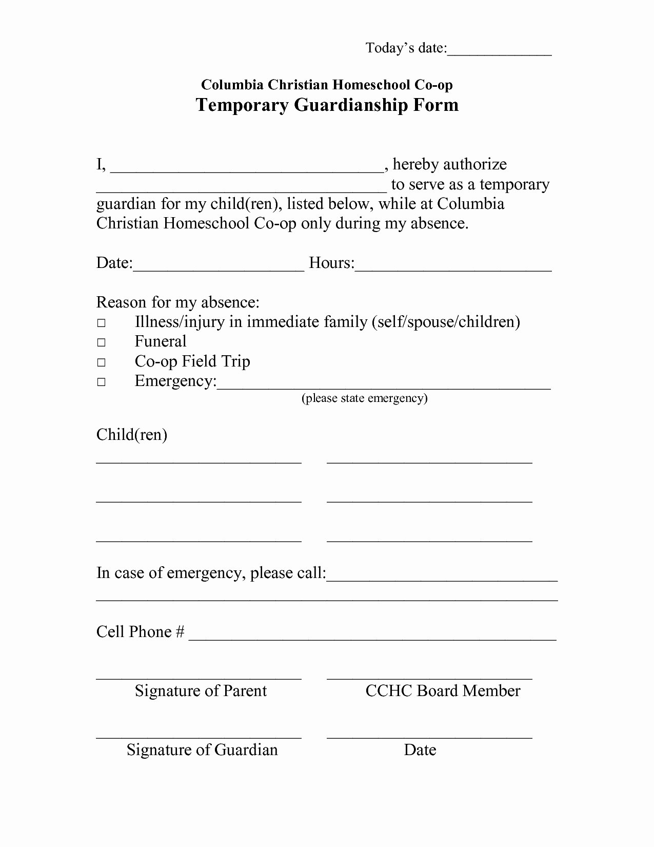 Free Temporary Guardianship form Template New Temporary Guardianship Letter Template Samples