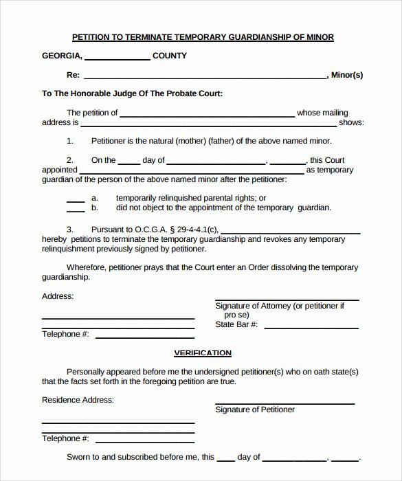 Free Temporary Guardianship form Template Unique 9 Temporary Guardianship form Templates to Download
