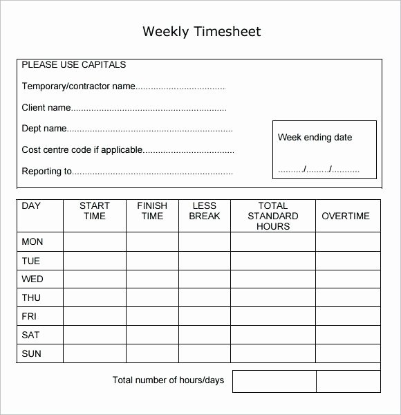 Free Time Sheet Template Awesome Excel Weekly Timesheet Template – Imagemakerub