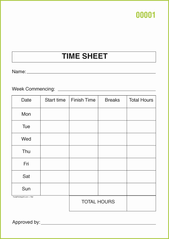 Free Time Sheet Template Unique Free Day Works Pads Templates Day Works Pads £82