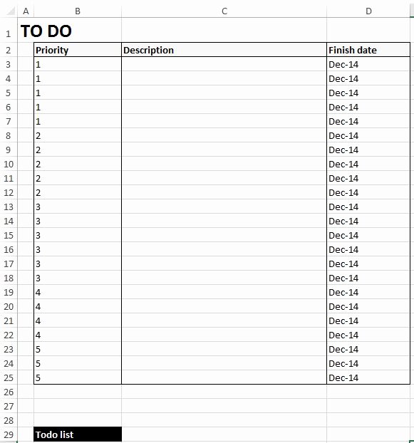 Free to Do List Template Luxury to Do List Excel Template Free Download