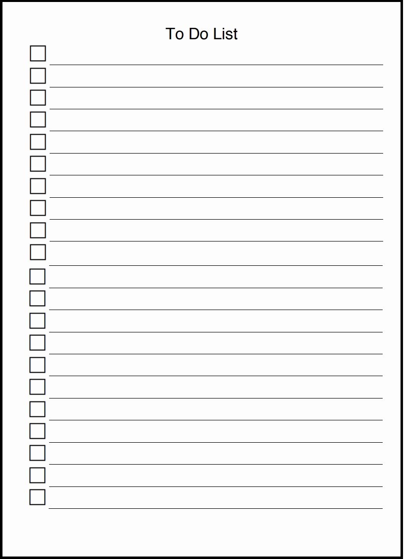 Free to Do List Template New Free Printable to Do List Templates