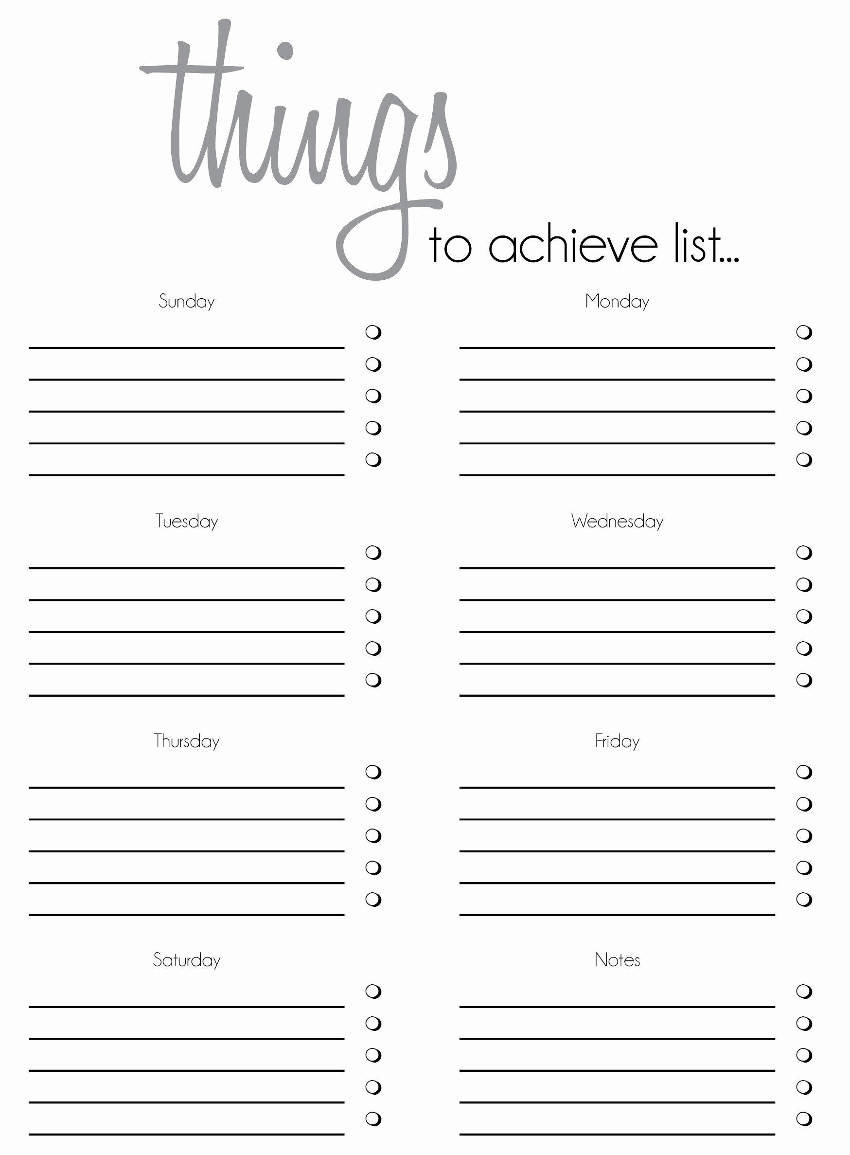 Free to Do List Template Unique Free Printable to Do List Templates