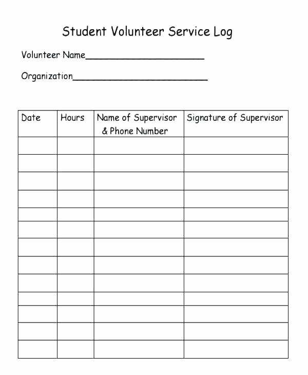 Free Volunteer Database Template Luxury Volunteer Log Sheet Template Volunteer Hours form Template