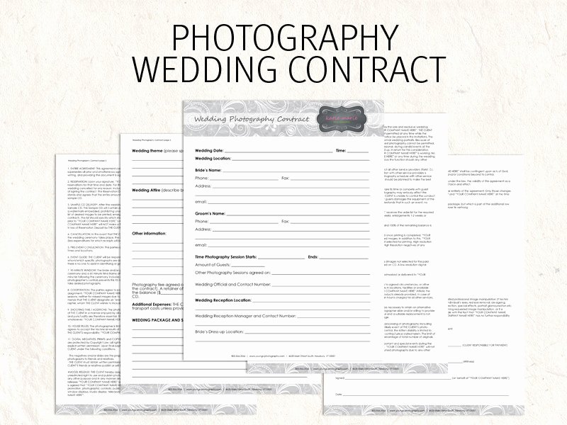 Free Wedding Photography Contract Template Fresh Wedding Graphy Contract Template