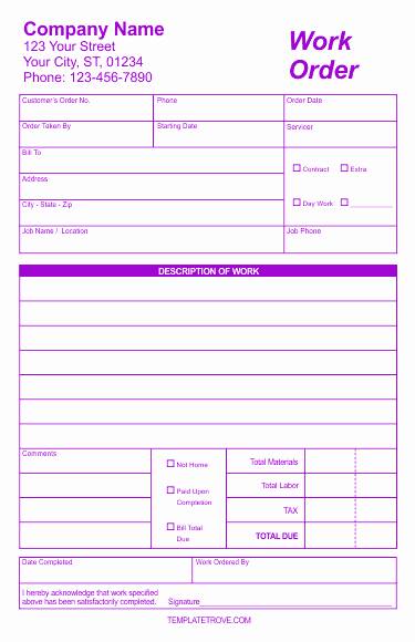 Free Work order Template Luxury Free Work order forms In Corel Draw Indesign Publisher