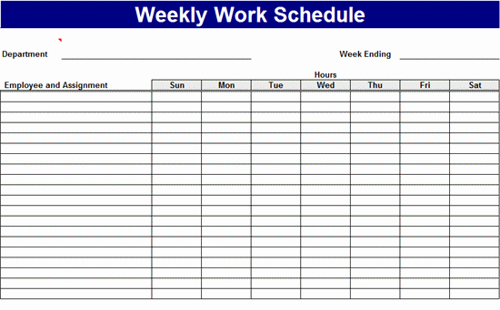 Free Work Schedule Template Inspirational Weekly Work Schedule Templates Free Download