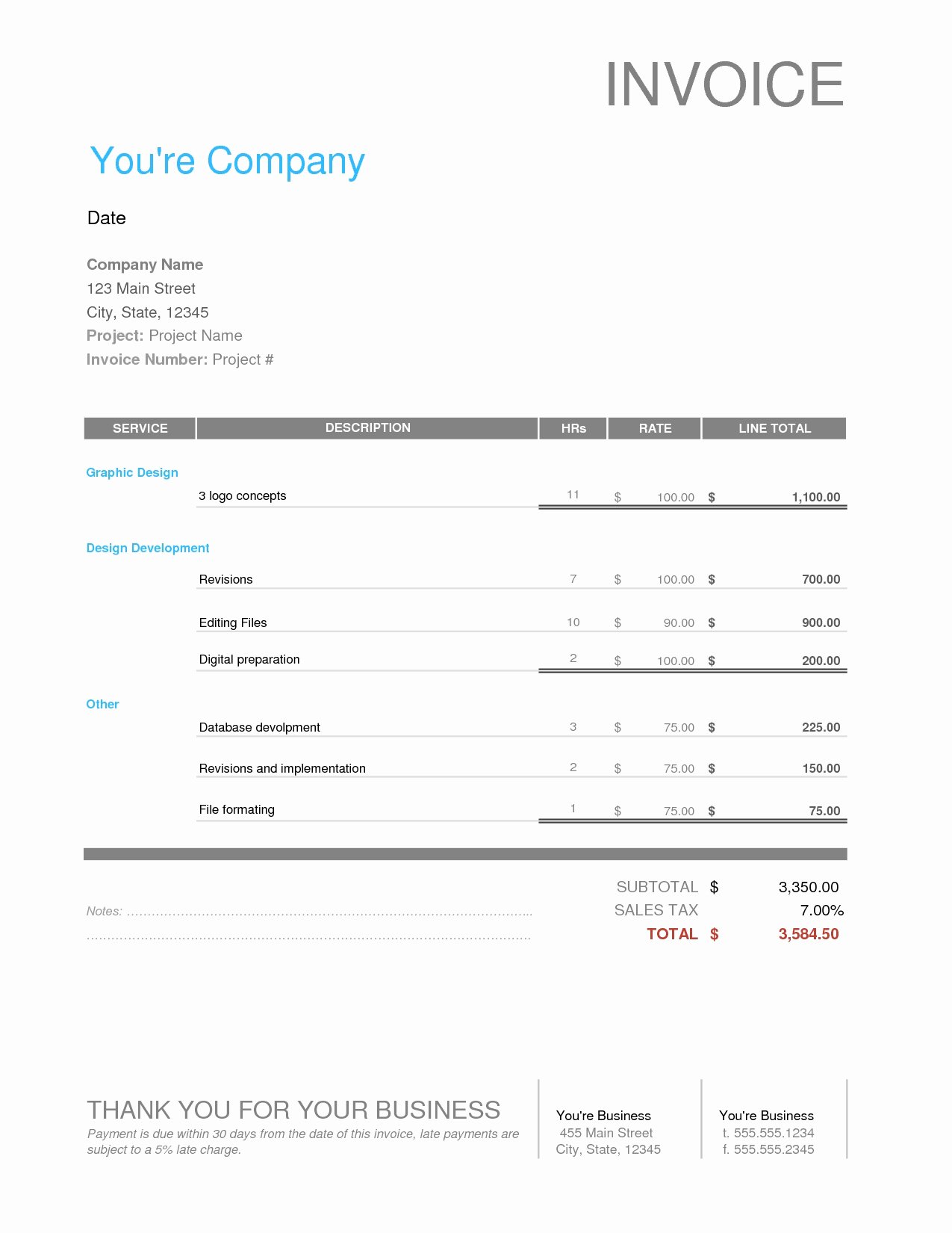 Freelance Design Invoice Template Awesome Graphic Design Freelance Invoice Invoice Template Ideas