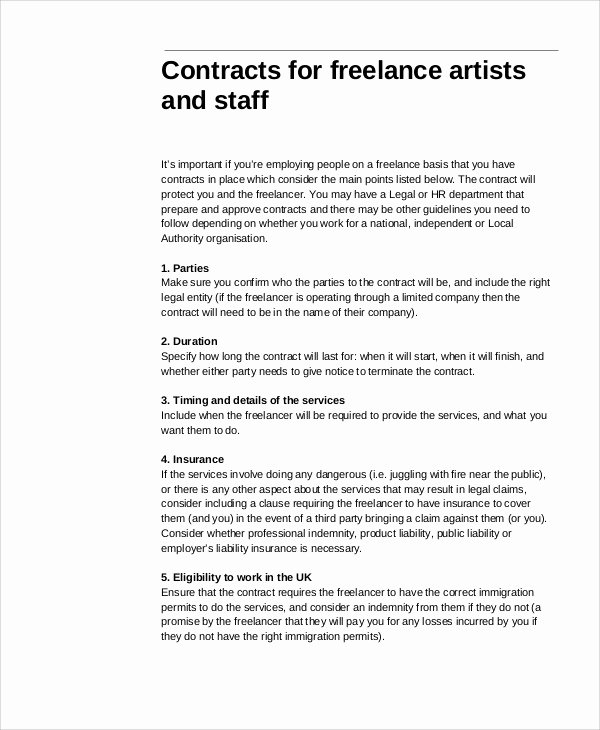 Freelance Video Contract Template Best Of Freelance Contract Templates 7 Free Word Pdf format