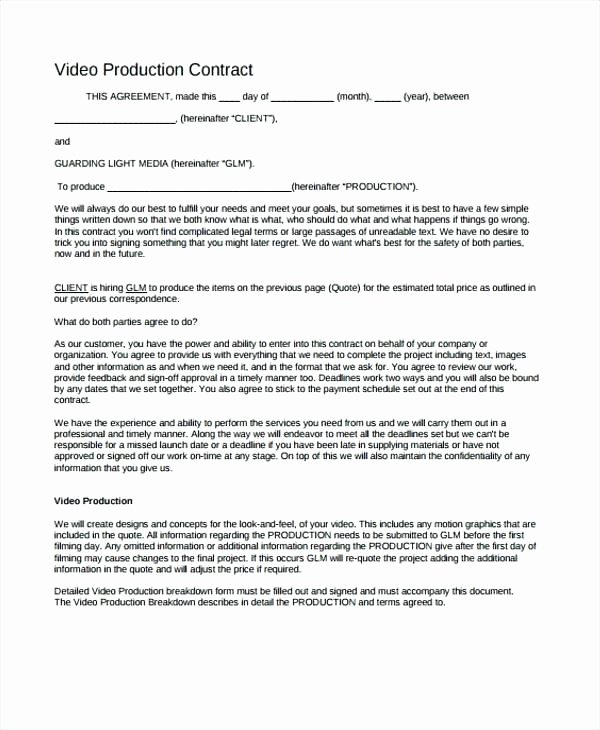 Freelance Videographer Contract Template Elegant Video Contract Template – Psychicnights