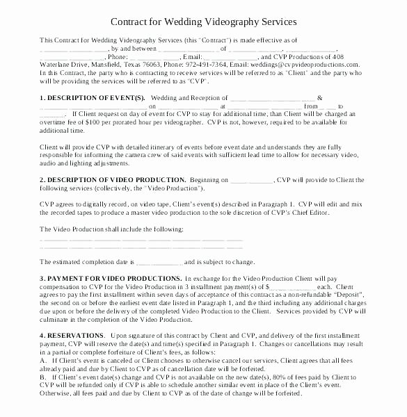 Freelance Videographer Contract Template Inspirational 94 Videographer Contract Sample Pleasant Videography