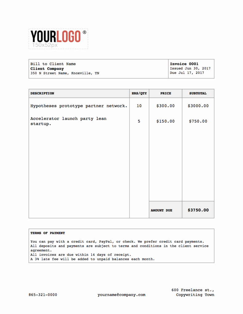Freelance Writer Invoice Template Awesome the Plete Guide to Freelance Writer Invoices Austin L