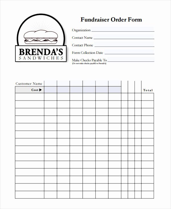 Fundraiser form Template Free Elegant 8 Fundraiser order forms Free Sample Example format