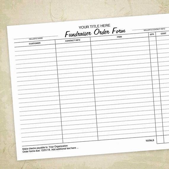 Fundraiser form Template Free Lovely Fundraiser order form Printable Charity Fundraising