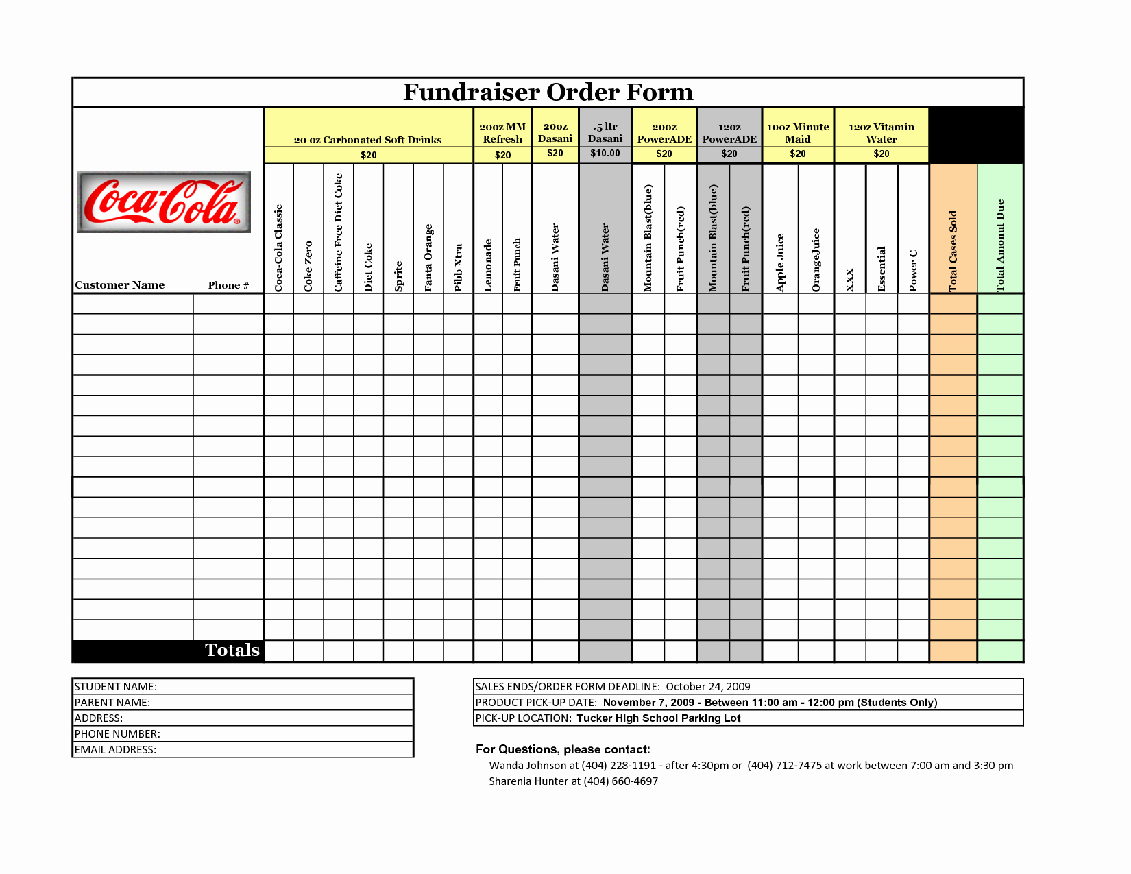 Fundraiser order form Template Free Best Of 7 Best Of Printable Fundraiser order forms Free