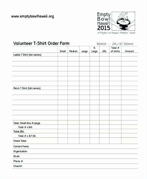 Fundraiser order form Template Free Best Of Free Fundraiser order form Template Word Sample for Shirt