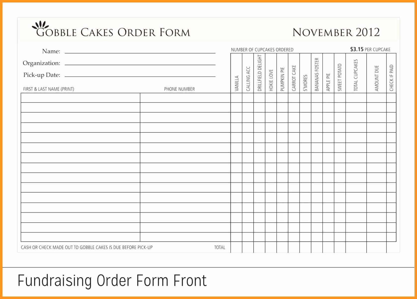 Fundraiser order form Template Free Elegant 7 8 Fundraising form