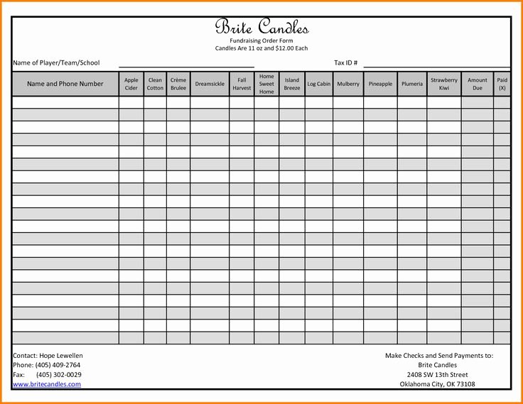 Fundraiser order form Template Free Inspirational Fundraiser order form Template Excel Fundraising