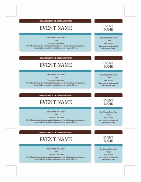 Fundraiser Ticket Template Free Unique event Tickets Templates Fice