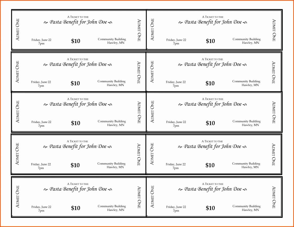 Fundraising Ticket Template Free Unique Fundraiser Ticket Template Lorgprintmakers